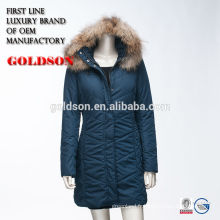 Russe Ourdoor Coton Long Coat Avec Luxe Raccoon Fur on Hood